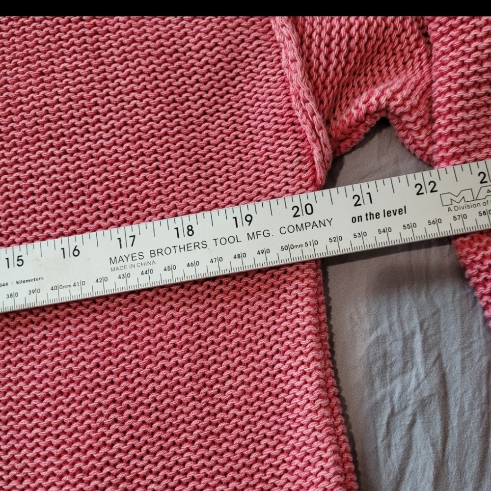 American Eagle Womens SZ XS Oversized crop Cotton‎ Knit Sweater distressed Pink - Picture 9 of 11